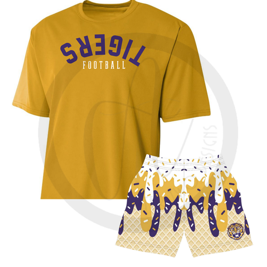 Upside down Tigers football - A4 Dri-Fit Tee