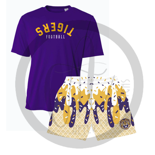 Upside down Tigers football- A4 Dri-Fit Tee