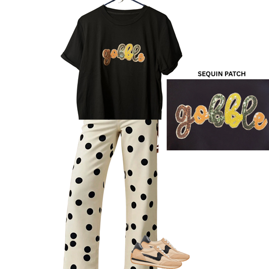 GOBBLE Sequin Patch Tee - PRESALE