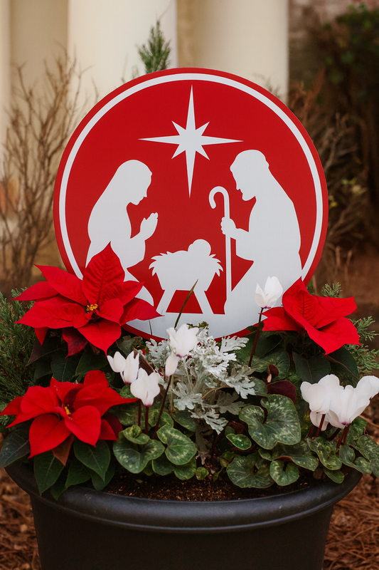 Nativity Flower Pot Stake