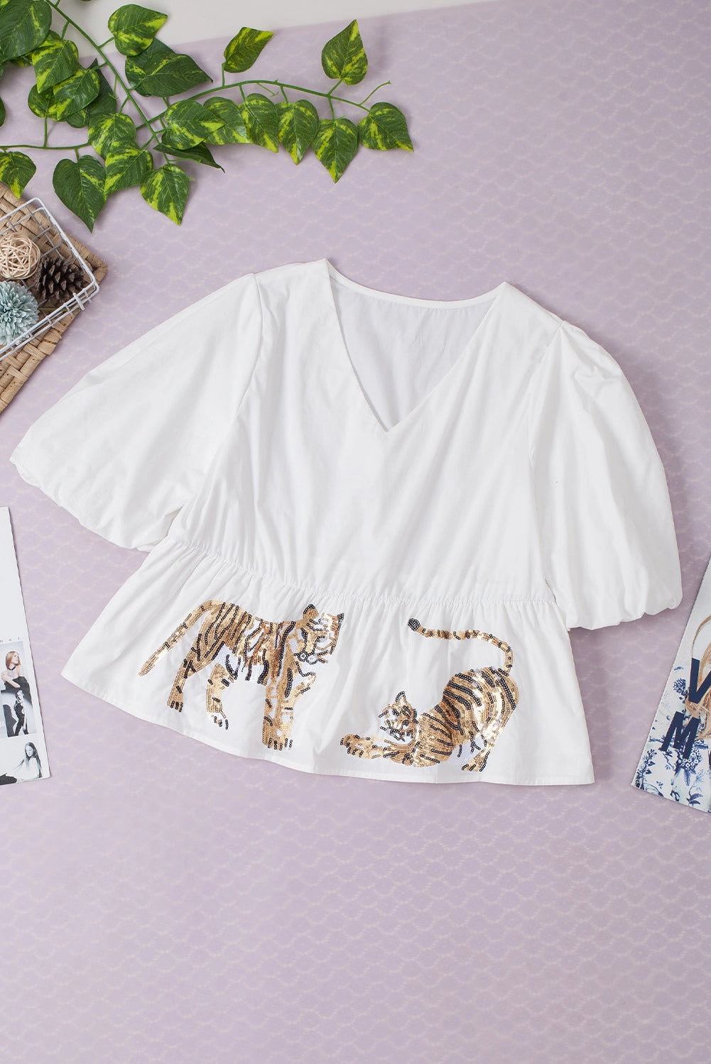 Peplum Tiger Blouse