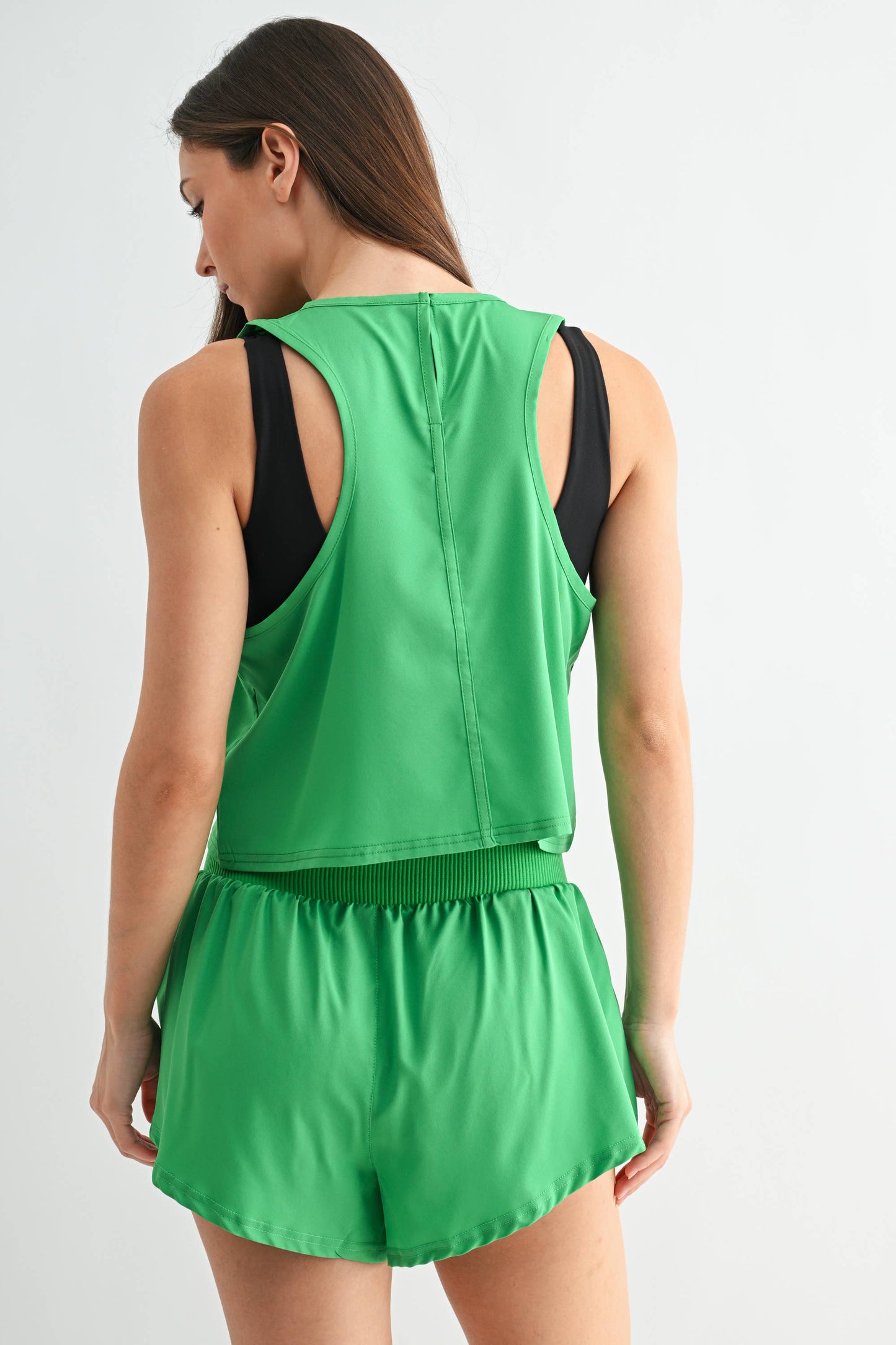 Athletic Cropped Tank+Shorts SET - In Stock