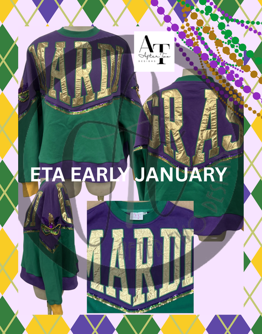 Mardi Gras Sweatshirt Boxy Fit PRE-SALE