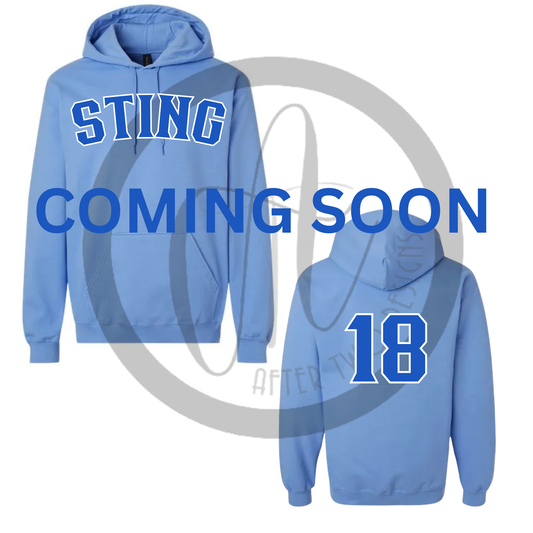 Fleece sweatshirt (blue) with number PRESALE