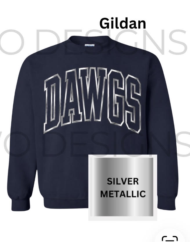 Navy Dawgs Metallic Sweatshirt - PRESALE