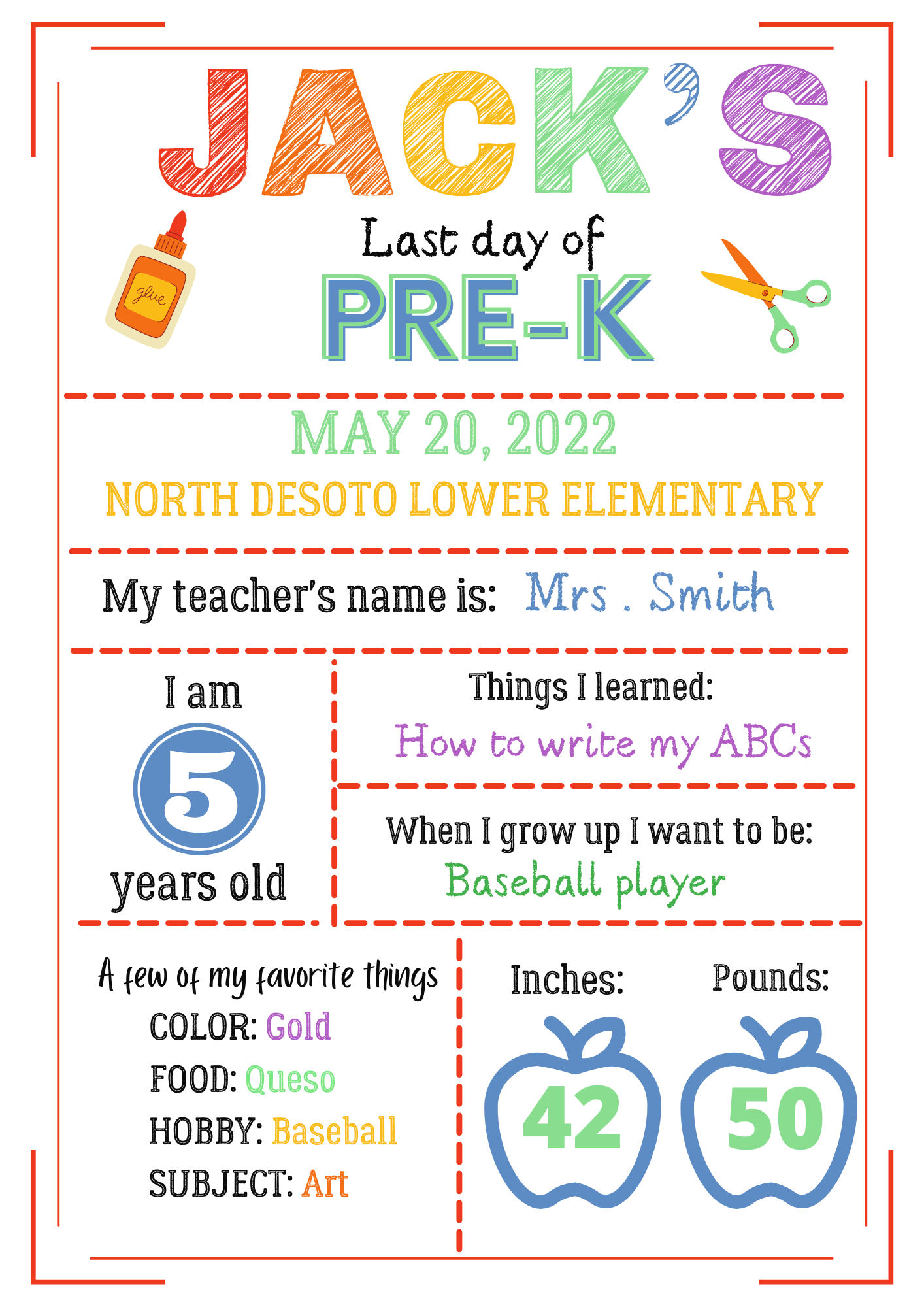Last day of school PDF